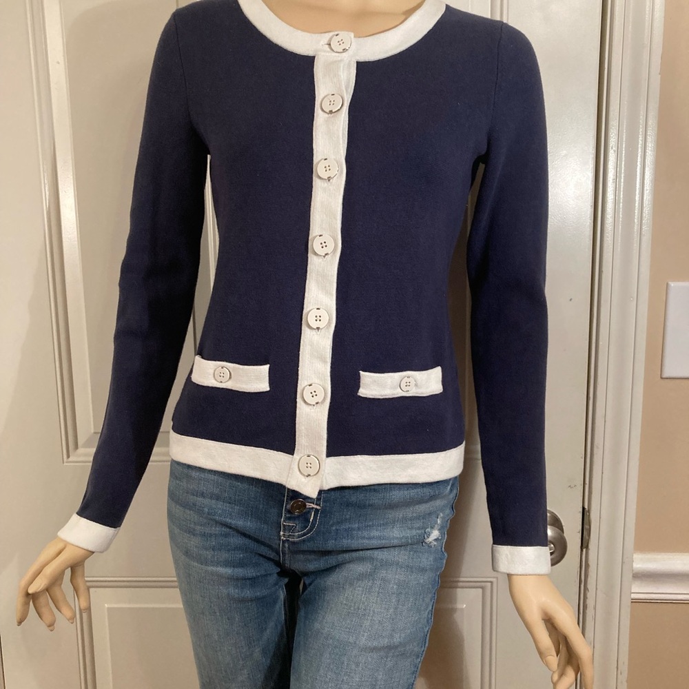 NWOT Banana Republic Navy and Cream Cardigan XS